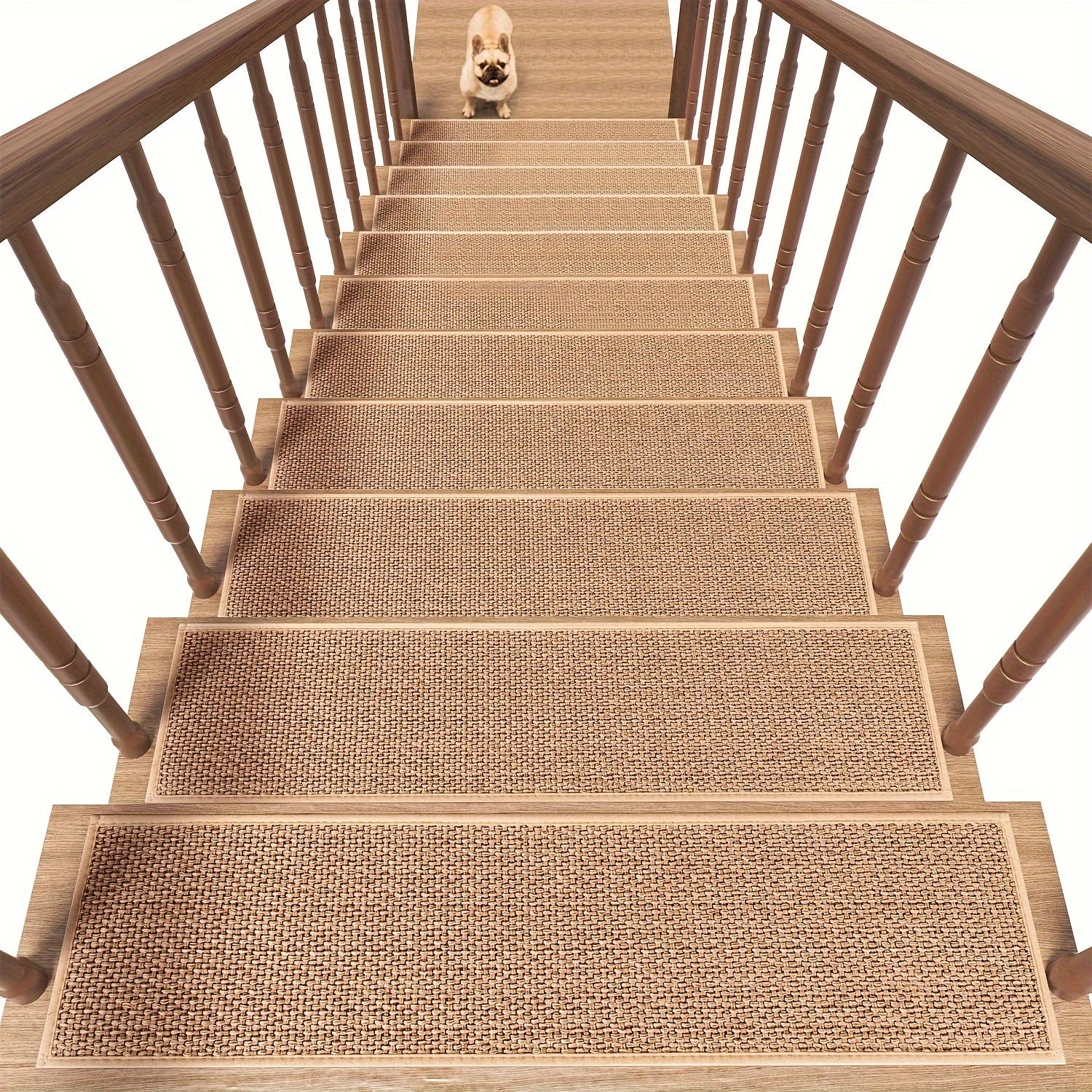 15 Non Slip Carpet Stair Treads - Rubber Backing Safety Rug - Slip Resistant
