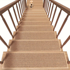 15 Non Slip Carpet Stair Treads - Rubber Backing Safety Rug - Slip Resistant