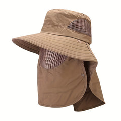 Mesh Bucket Hat with Neck Flap UV Protection