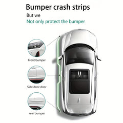 2pcs Car Anti-collision Strip Front Rear Bumper Carbon Fiber Soft Rubber