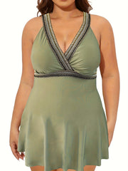 V Neck Tankini Set Women's High Waist Swimwear