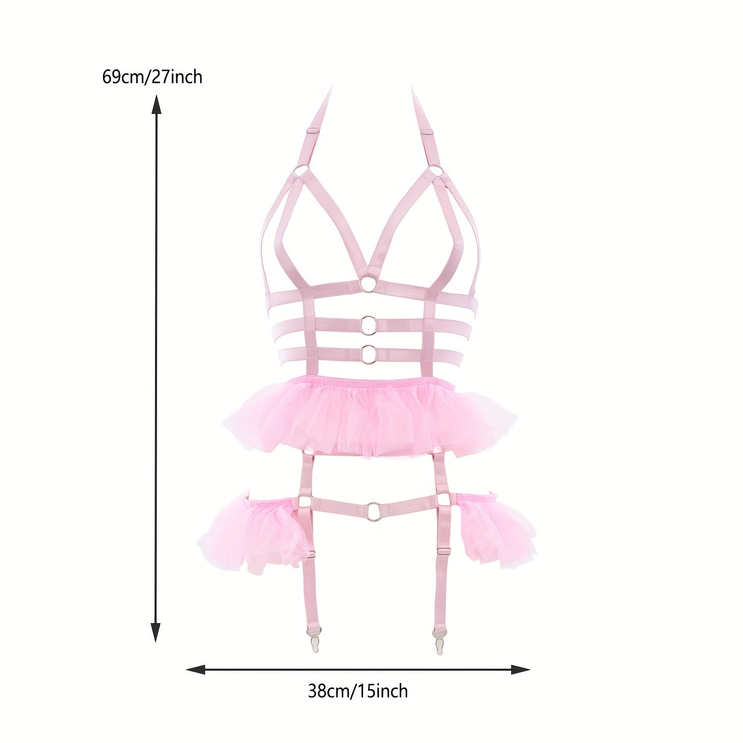 Women's Hollow Out Lace Mesh Halter Body Harness Belt