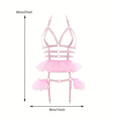 Women's Hollow Out Lace Mesh Halter Body Harness Belt