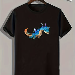 Dinosaur Print Men's Graphic T-shirt for Summer