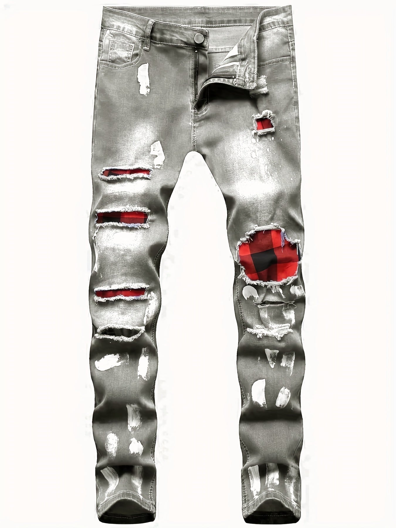 Men's Ripped Jeans Casual Street Style Distressed Denim Pants