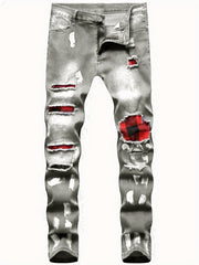 Men's Ripped Jeans Casual Street Style Distressed Denim Pants