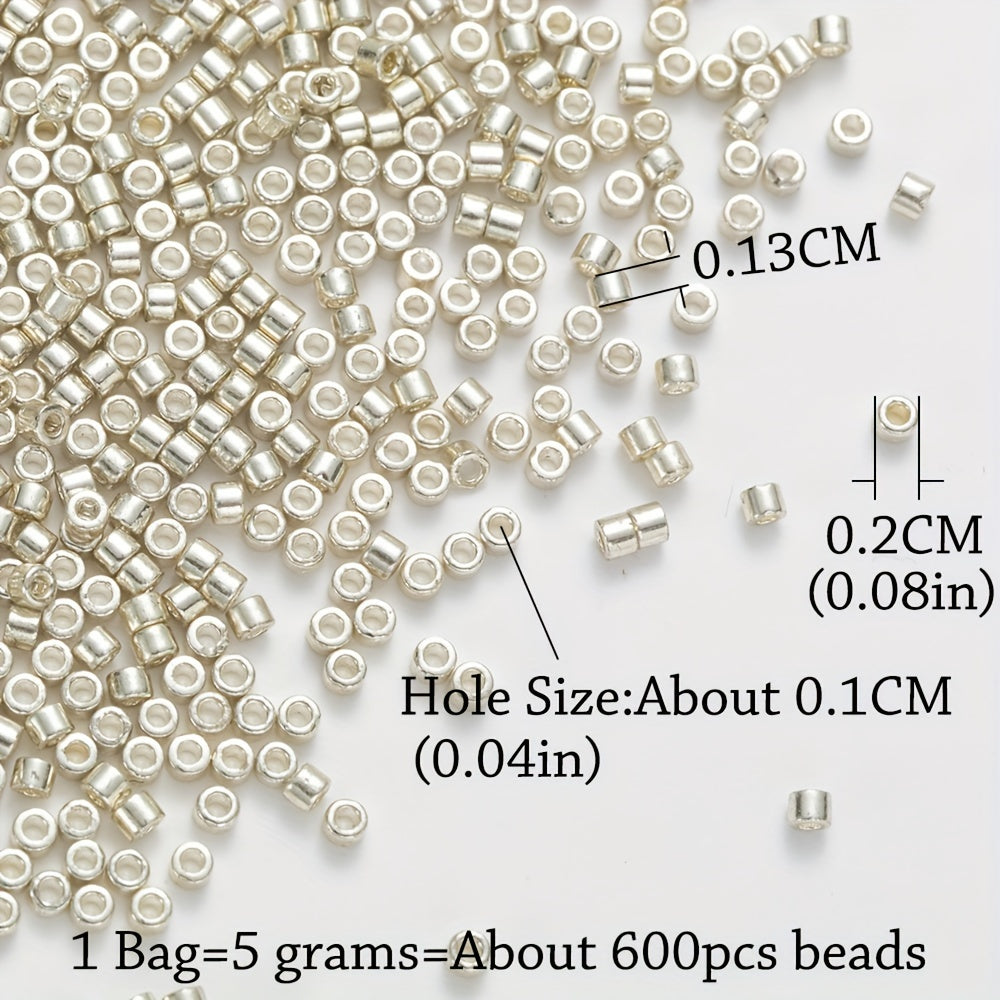 600pcs 2.0mm Electroplated Metal Glass Beads for DIY Jewelry Making