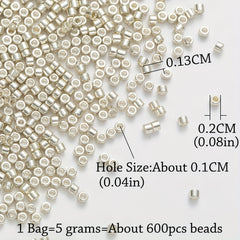 600pcs 2.0mm Electroplated Metal Glass Beads for DIY Jewelry Making