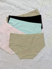5pcs Seamless Solid Briefs Stretchy Intimates Panties