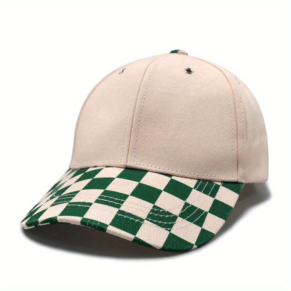 Checkerboard Adjustable Sun Protection Baseball Cap for Boys and Girls
