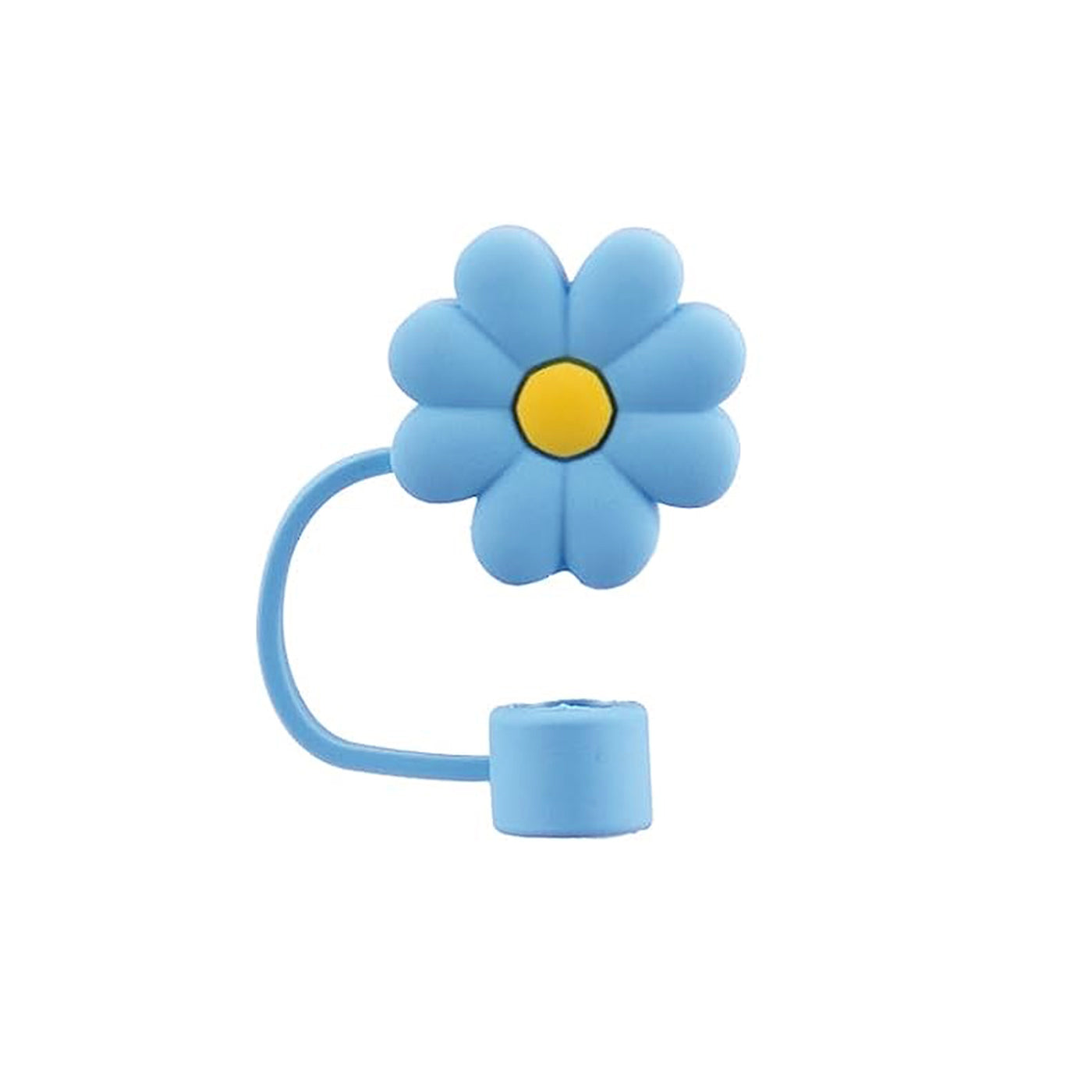 Cartoon Flower Straw Cover Reusable Silicone Straw Lid Cup Accessories