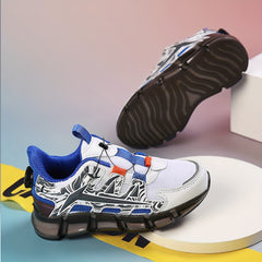 Rotating Buckle Boy's Basketball Shoes, Non Slip Shock Absorption Sneakers
