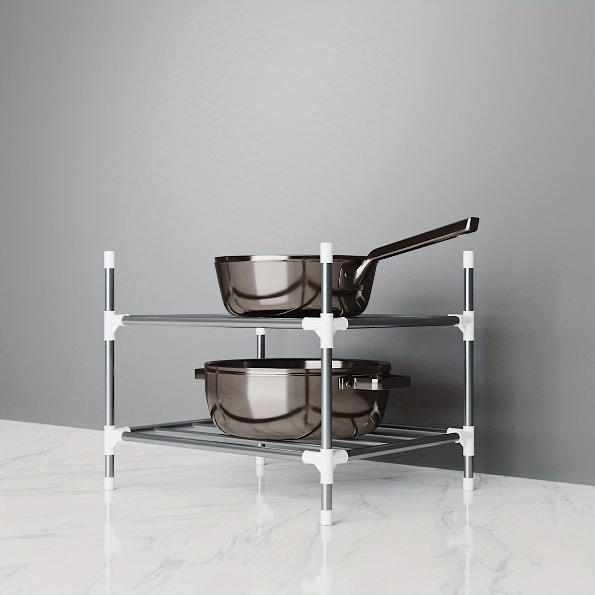 Multifunctional Metal Storage Shelf for Floor Cooker and Tableware