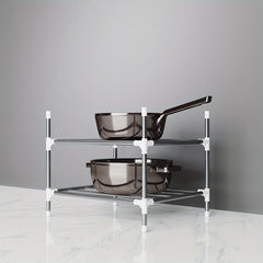 Multifunctional Metal Storage Shelf for Floor Cooker and Tableware