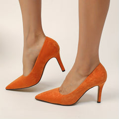 Women's Pointed Toe Court Pumps Micro Suede Stilettos