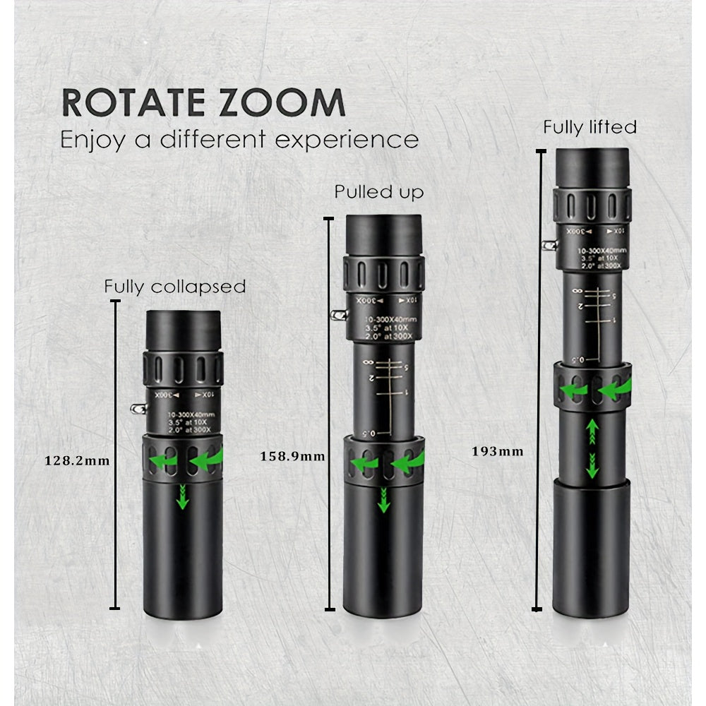 10 300X Zoom HD Monocular Telescope for Travel Camping