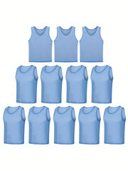 12pcs Quick Dry Soccer Practice Vests Pinnies Jerseys Soccer Bibs For Adult
