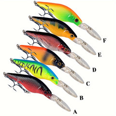 6pcs Floating Minnow Lure Topwater Hard Bait Fishing Tackle