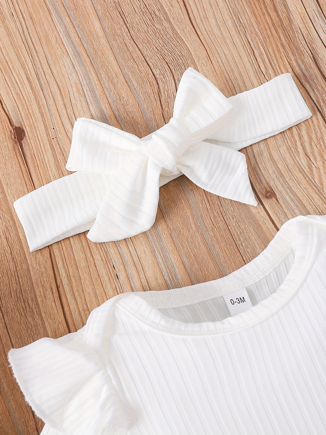3pcs Newborn Infant Ruffles Romper Skirt Headband Set for Baby Girls