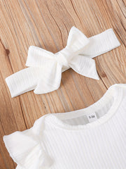 3pcs Newborn Infant Ruffles Romper Skirt Headband Set for Baby Girls