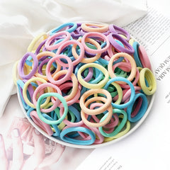 50pcs Girl Mixed Colors Hair Ties High Elastic Hair Accessories