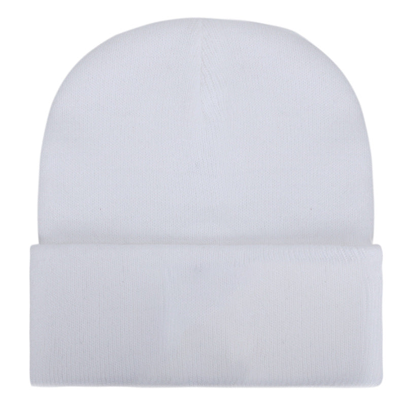 Men's Solid Knitted Hat in Black - Warm Winter Beanie Cap