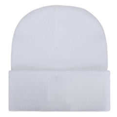 Men's Solid Knitted Hat in Black - Warm Winter Beanie Cap