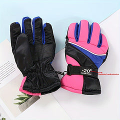 Kids Winter Skiing Gloves Waterproof Windproof Warm Outdoor Sports 6-8 Years