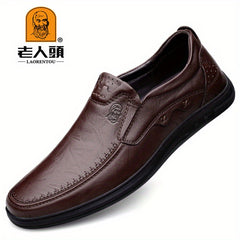 Men's Old Man Logo Loafer Shoes Non-slip Slip On