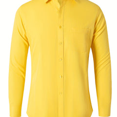 Men's Classic Button Up Shirt with Chest Pocket