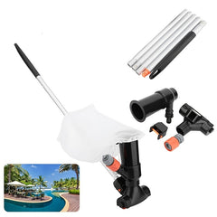 Swimming Pool Cleaning Kit Vacuum Skimmer Net & Poles