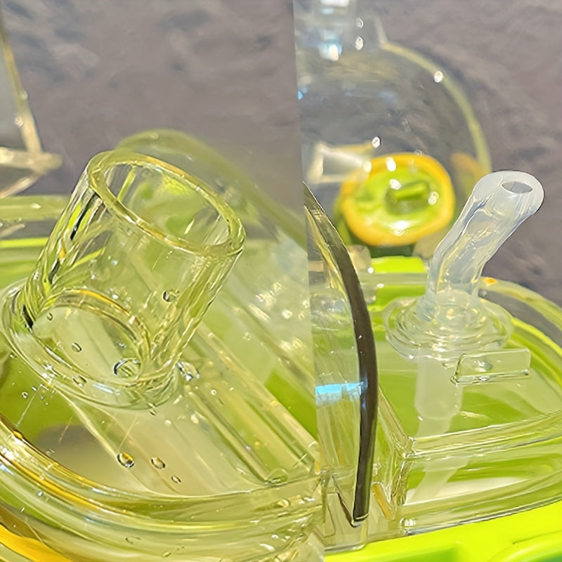 780ml Cartoon Split Space Straw Water Cup Portable Flip Top Water Bottle