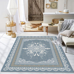 Vintage Persian Area Rug Crystal Velvet Non-slip Soft Polyester Mat
