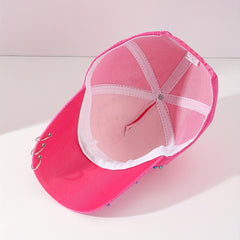 3 Ring Diamond Decoration Sun Hat Baseball Cap For Couple