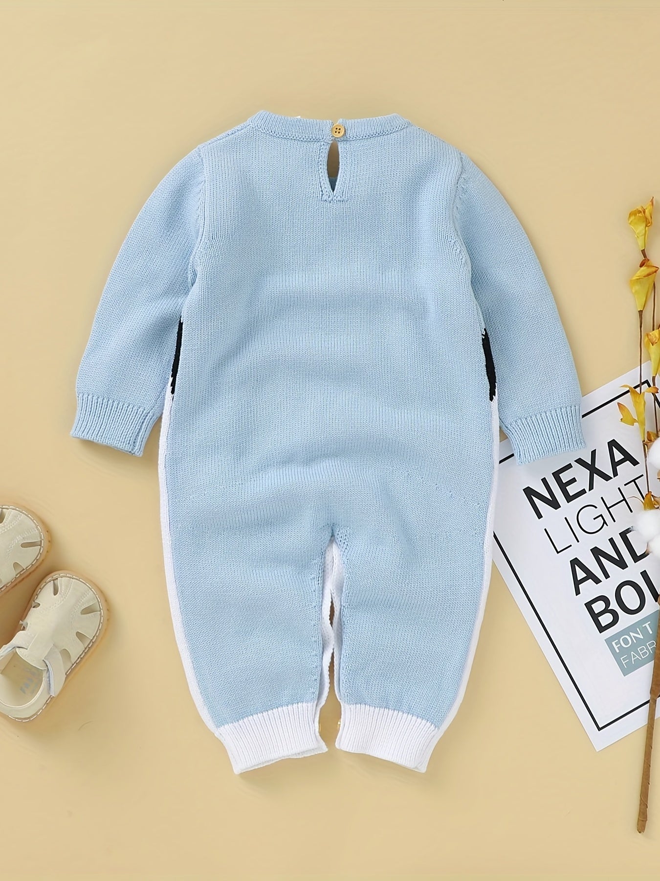 Baby Cartoon Jacquard Footed Romper