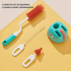 3pcs Silicone Baby Bottle Brush Cleaner 360 Degree Cleaning No Dead Corner