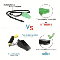 2pcs Plastic Whistles with Lanyard for Sports Coaching and Emergencies