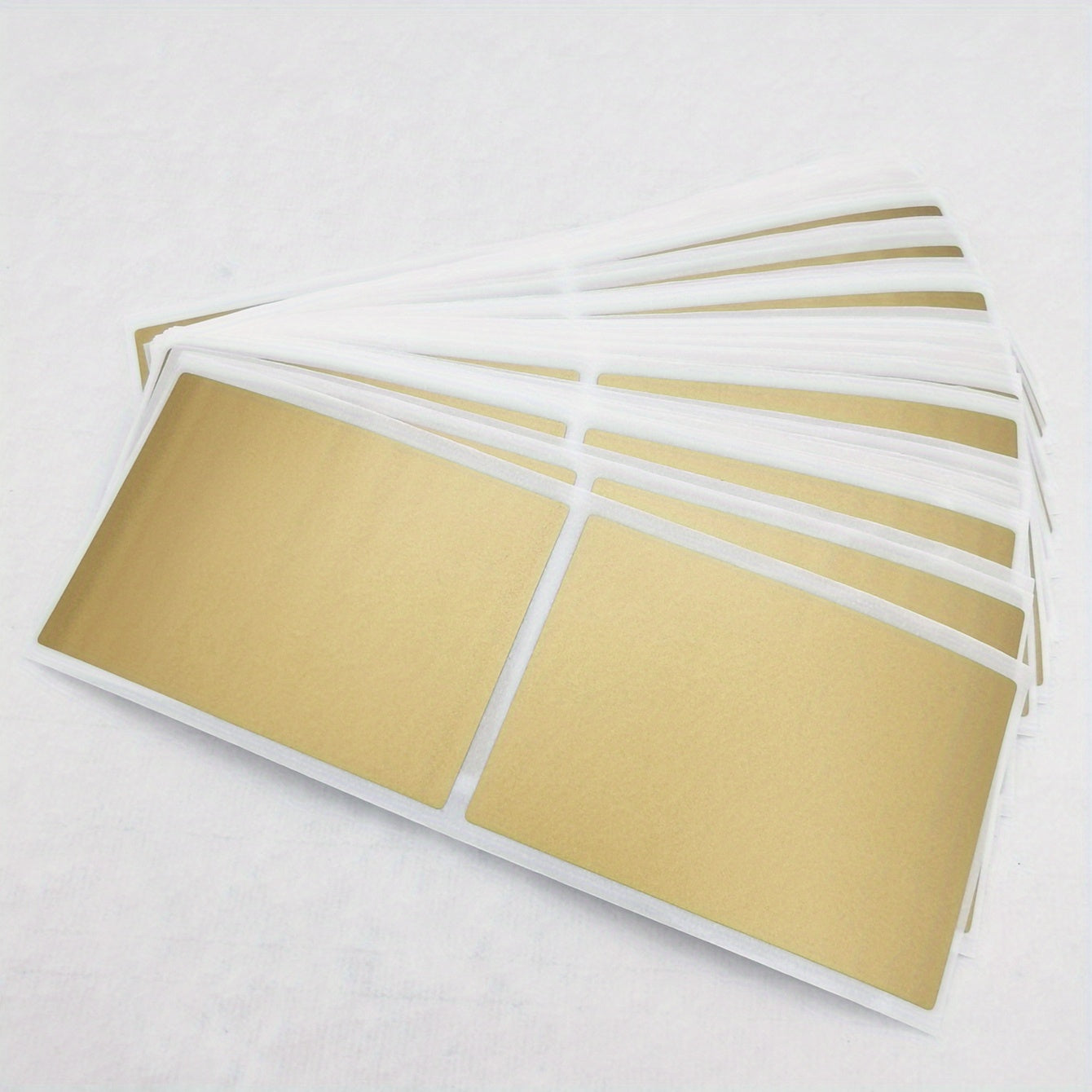 50pcs 70x50mm Rectangular Scraping Film Stickers Wedding Card Golden Gray
