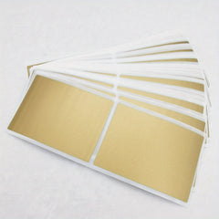 50pcs 70x50mm Rectangular Scraping Film Stickers Wedding Card Golden Gray