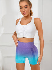 Quick Drying Hip Lifting Yoga Shorts High Waist Moisture Absorbing Biker Shorts