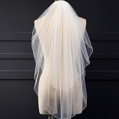 2 Layer Tulle Wedding Veil with Comb Bridal Veil for Brides