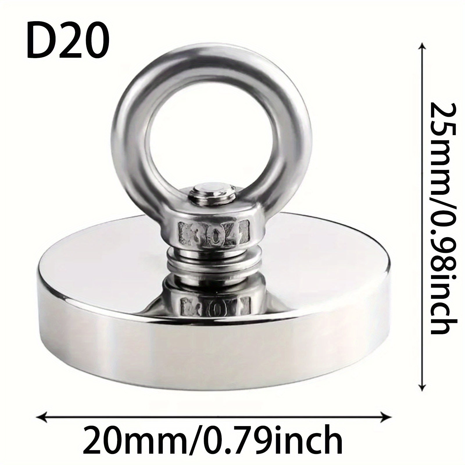 1pc Neodymium Fishing Magnet 400lb Pull Strong Heavy Magnet with Eyebolt