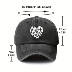 Heart Pattern Retro Baseball Cap Adjustable Sunscreen Hat