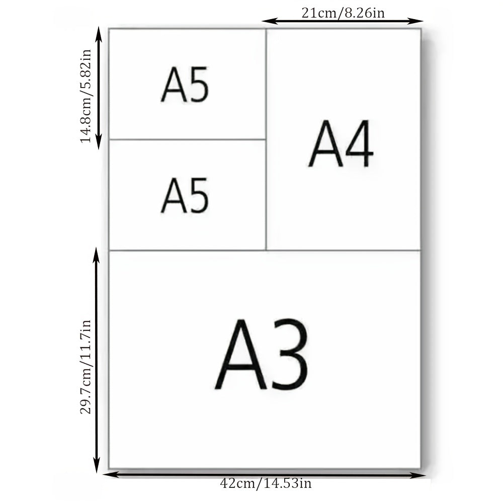 50pcs Sulfate Paper for Sketching, Drawing, Rubber Stamp Making - A5 A4 A3 Sizes