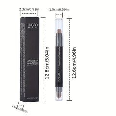 12-Color High Pigmented Eyeshadow Stick with Brush for Long Lasting Makeup