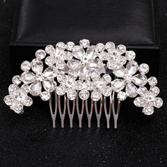 Crystal Flower Bridal Hair Comb Clip Rhinestone Wedding Hairpin