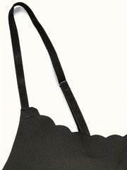 Scallop Trim Wireless Bra Full Coverage Lingerie