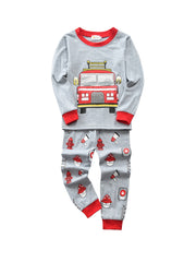 Boys 2pcs Tractor Print Pajamas Set