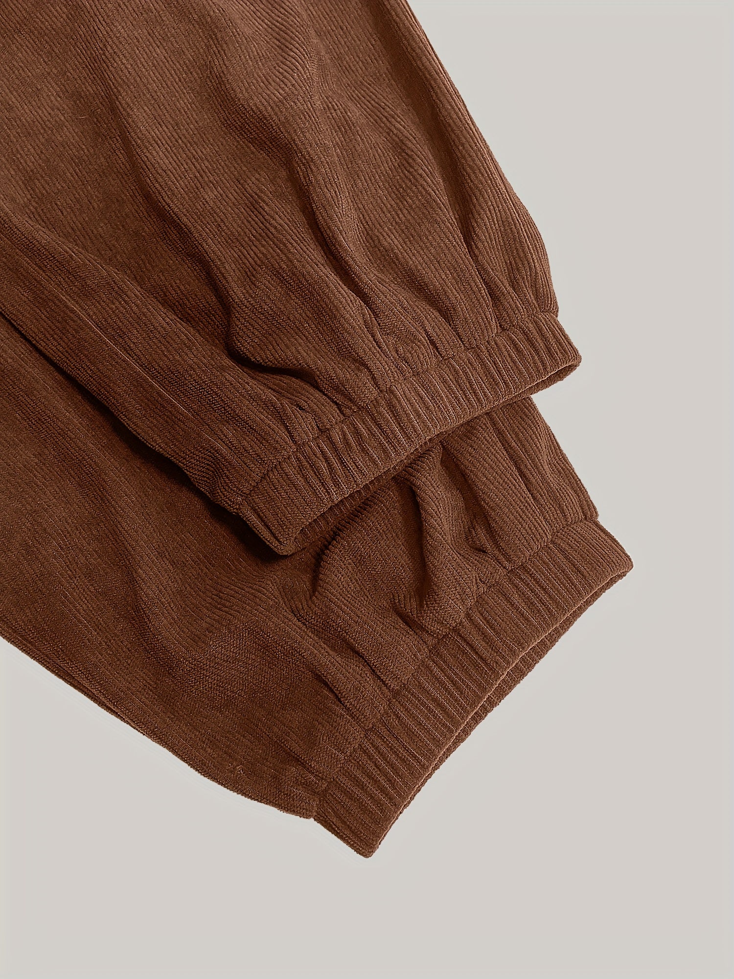 Corduroy Jogger Pants for Women Elastic Waist Casual Solid Comfy