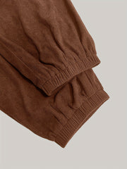 Corduroy Jogger Pants for Women Elastic Waist Casual Solid Comfy